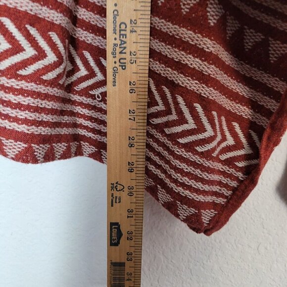 Lucky Brand Sz Med Aztec Tribal Knit Open Front Cardigan Sweater Heavyweight - Picture 5 of 8